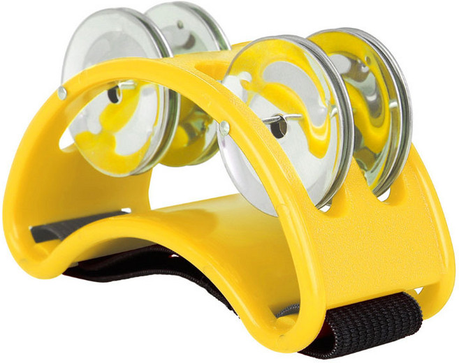 미니 발 탬버린 리듬악기 노래방 버스킹 재미있는 소품 특이한 선물 웃긴 쓸모없는 인싸템, 옐로우, 1개