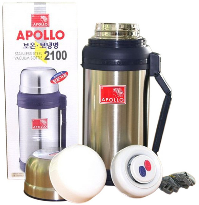 아폴로 보온병 보냉병 보온물병 캠핑 운동 등산 휴대용, 2000ml, 1개