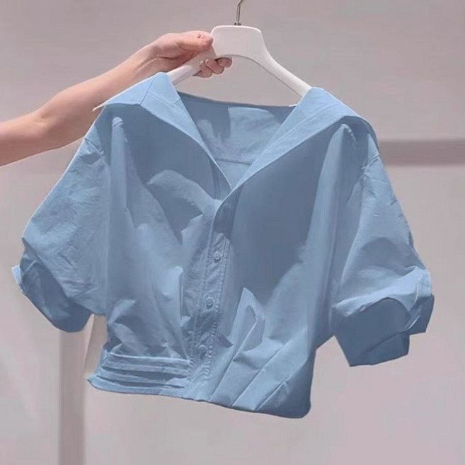 바닐라크롭퍼프블라우스