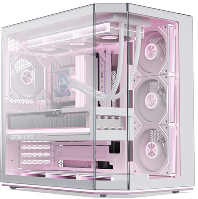 앱코 UD51 엑시드 ARGB BTF 미들타워 케이스 화이트, 1개, 선택하세요