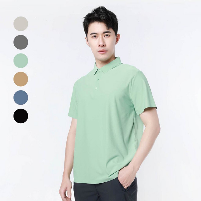 男冰涼無痕POLO衫 L-3L 冰絲短袖襯衫