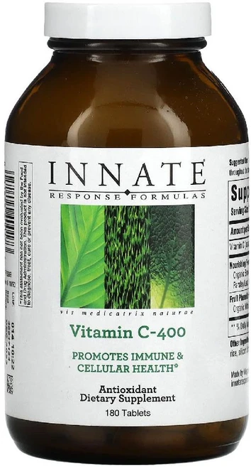 INNATE Response Formulas Vitamin C-400 인네이트 리스폰스 포뮬라 비타민 C-400 180정, 1개 - 쿠팡