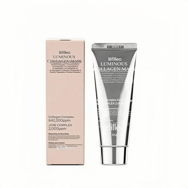 lēfilleo LUMINOUS COLLAGEN MASK 膠原蛋白水光撕拉面膜, 1個, 膠原蛋白水光撕拉面膜65g, 1個裝