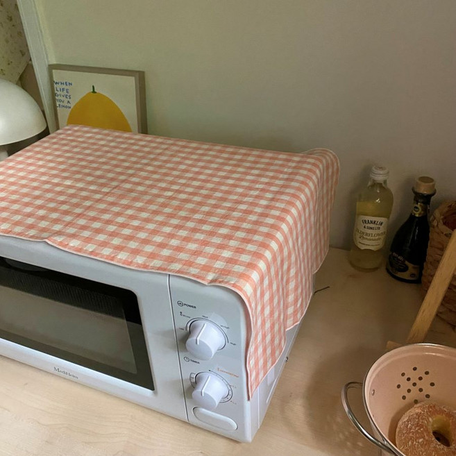 목화베리 전자레인지커버 커피머신 에어프라이어 밥솥 다용도덮개, 코랄