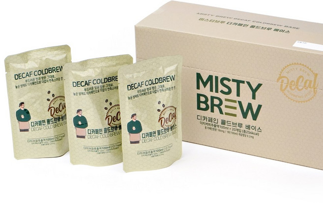 미스티브루 더치커피 대용량 디카페인 베이스 (100ml 20개입) 카페용 커피전문점용, 100ml, 20개입, 1개