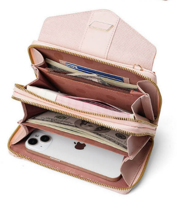 여성 크로스 백 데일리 스트랩 여행용 크로스 핸드폰 가방 숄더 휴대폰 장지갑 투지퍼 클러치 슬림 수납