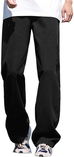 여름 남성용 청바지 남자 와이드 빈티지 워싱 캐주얼 바지 남자 긴바지