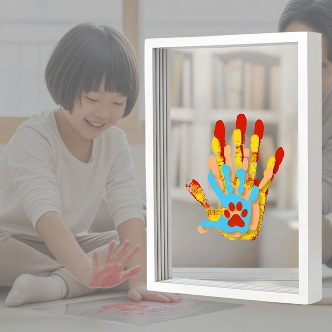 가족 커플 손도장 손바닥 발도장 발바닥 액자 diy, 1개, 화이트
