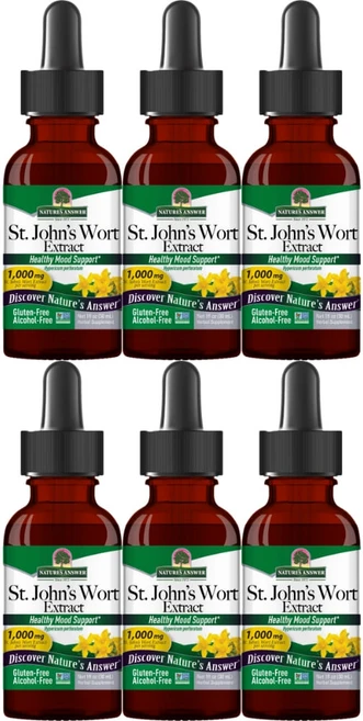네이처스앤서 고흡수 세인트 존스 워트 추출물 1000mg 액상 액체, 30ml, 6개 - 쿠팡