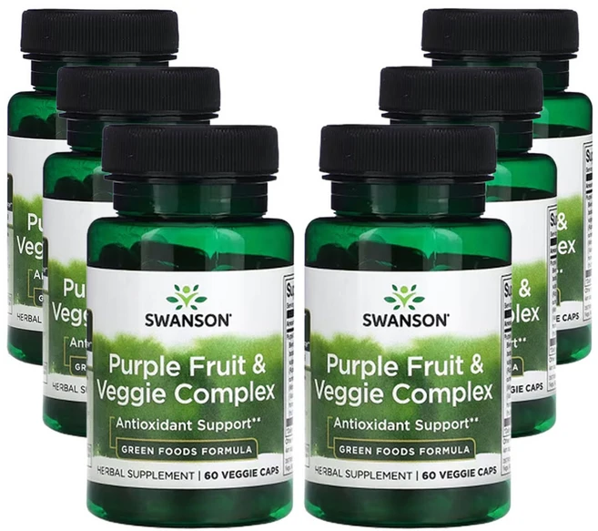 스완슨 자색 열매 및 채소 복합체 베지 캡슐, 6개, 60정 - 쿠팡