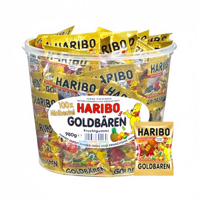 HARIBO 小熊軟糖 迷你包, 1個, 德國HARIBO小熊軟糖迷你包 1000, 1000g