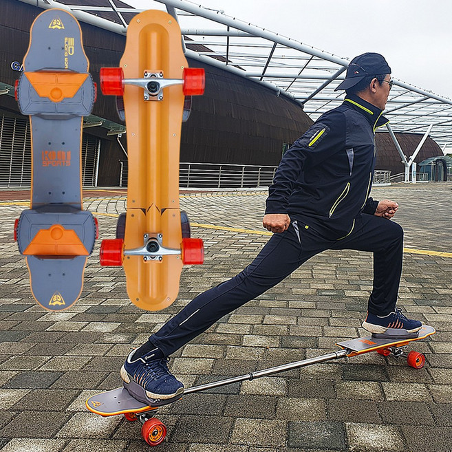 3D 슬라이딩 보드 스케이트보드 초중급 성인용 롱보드 KC인증, 혼합색상, 1개