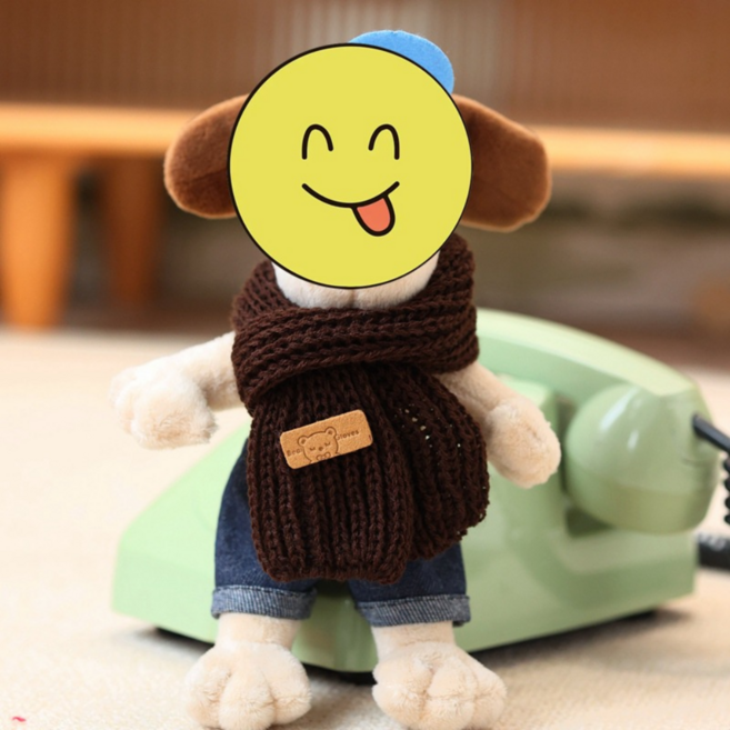 그란데로자 오탄이 인형 키링 가방 옷 애착 오랑이, 1개, (추가)옷_다크브라운목도리