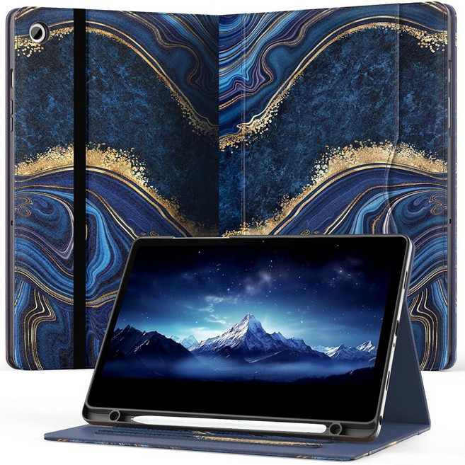 OKP Samsug 갤럭시 탭 A11+ / A9+ 플러스 11인치 2026/2024 SM-X230/X236/X238/X210/X216/X218용 케이스 다각도 스탠드가 있는, 오션 블루