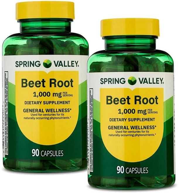 스프링밸리 비트 뿌리 추출물 1000mg 캡슐 Spring Valley Beet Root, 2개, 90정 - 쿠팡