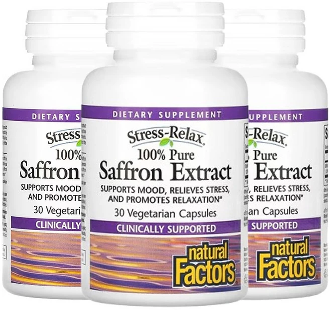 [30캡슐] 내추럴팩터스 Stress-Realx 100% 순수 샤프란 추출물 베지캡슐 30정, 30캡슐 - 3개 - 쿠팡