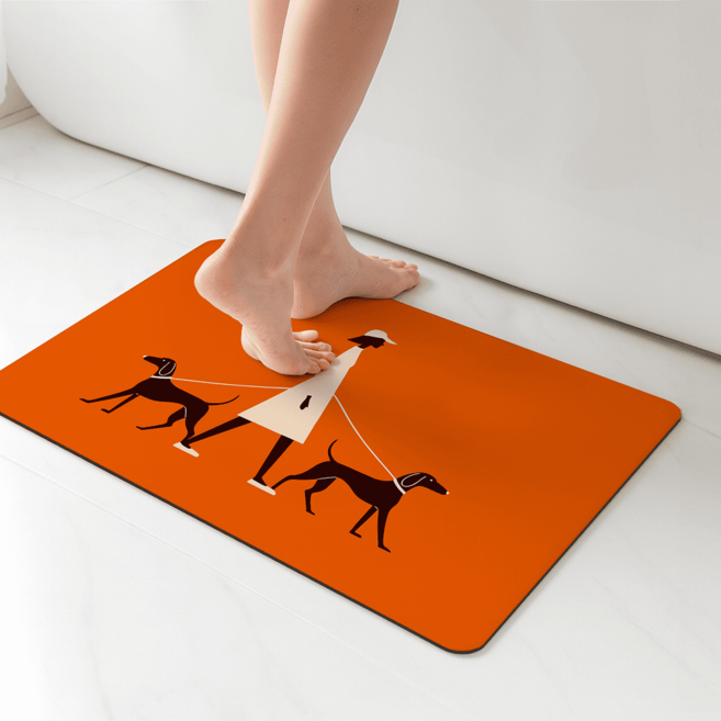 노아갤러리 빨아쓰는 욕실 주방 논슬립 푹신한 규조토 발매트, 우리의 산책길