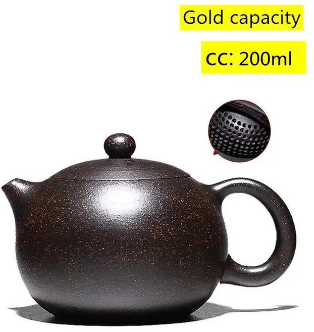 중국 Yixing 찻주전자 보라색 클레이 Xishi 냄비 수제 독특한 모양 홈 볼 홀 대홍포 우롱차 티 세트 150ml, 1개