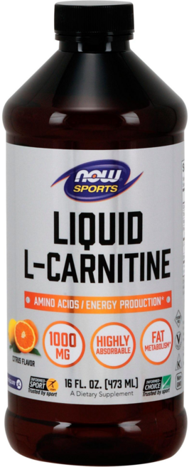 NOW Foods 左旋肉鹼飲 柑橘口味 1000mg, 473ml, 1罐