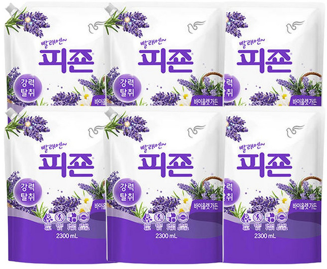 피죤 섬유유연제 리필 바이올렛가든 2.3L 6개