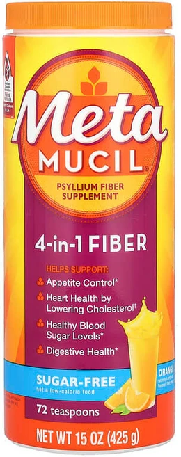 Metamucil 4-in-1 식이섬유 오렌지 425g(15oz) MML-74084, 1개, 425g - 쿠팡