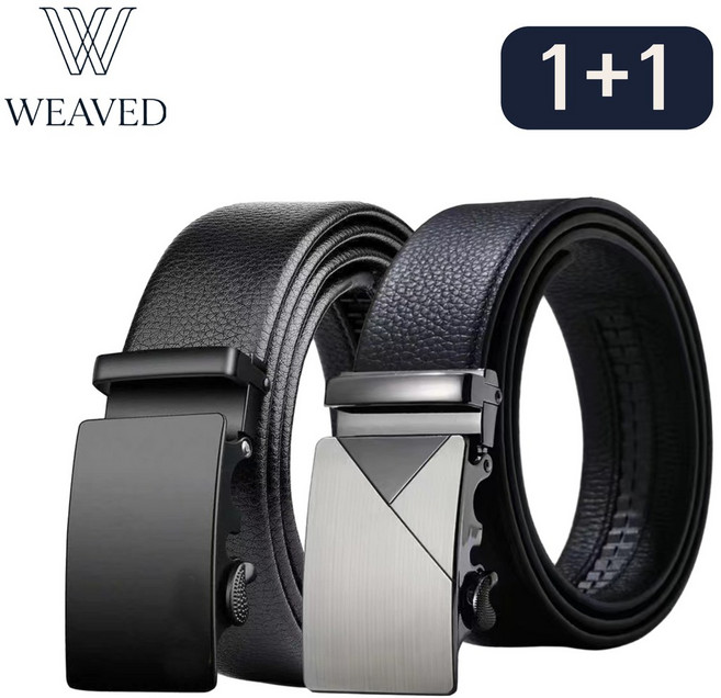 위브드 1+1 프리미엄 자동버클 가죽 남성 벨트