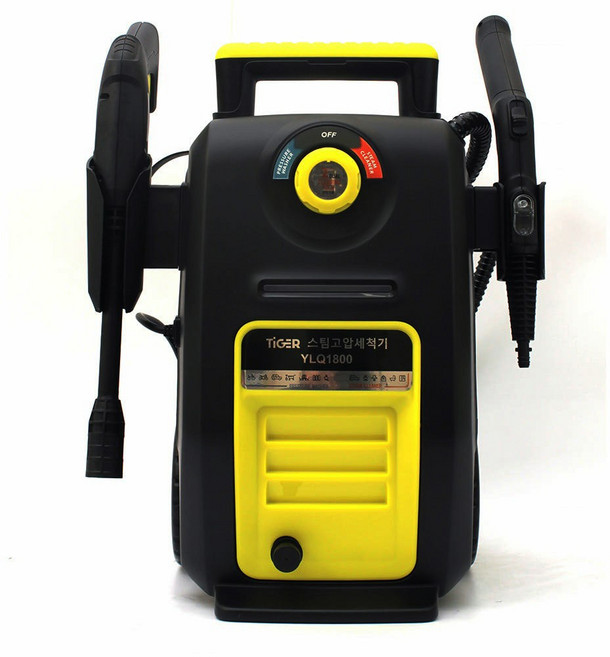 타이거 고압세척기 스팀세척기 2in1 150바 고압세차 스팀세차, 블랙&엘로우, YLQ1800