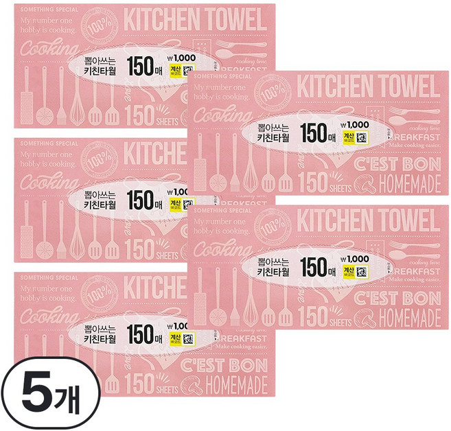 리빙 뽑아쓰는 키친타월, 5개, 150매