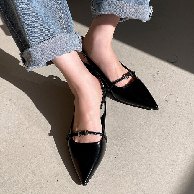 플라틴베이지 메리제인 슬링백 힐 스틸레토 펌프스 여성 구두 미들굽 (하객룩/출근룩)