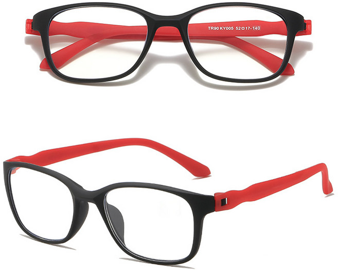 휴대용 고화질 초경량 불루라이트차단 TR90 안경테, 1개, TR90/레드