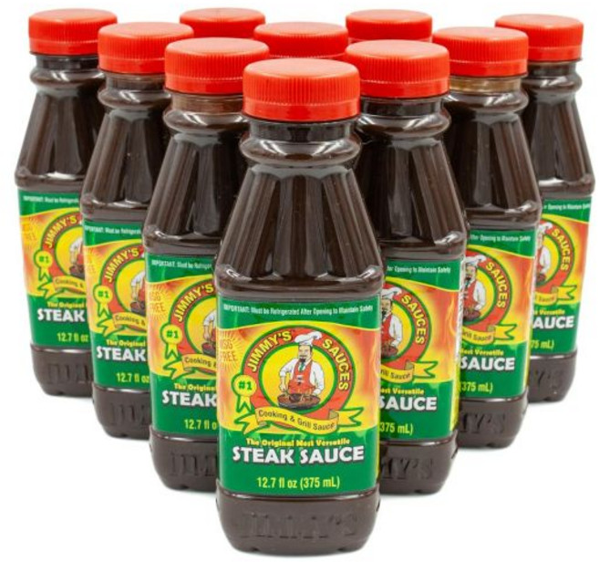 외국 향식료 소스 하람 푸드 지미 스테이크 다용도 요리 & 그릴 미트 마리네이드 바비큐 디핑 등 (12.7온스 2팩) 우스터 소스와 비밀 향신료가 포함된 토마토 베이스 MSG, 10 Pack, Small (12.7 fl oz), 75ml