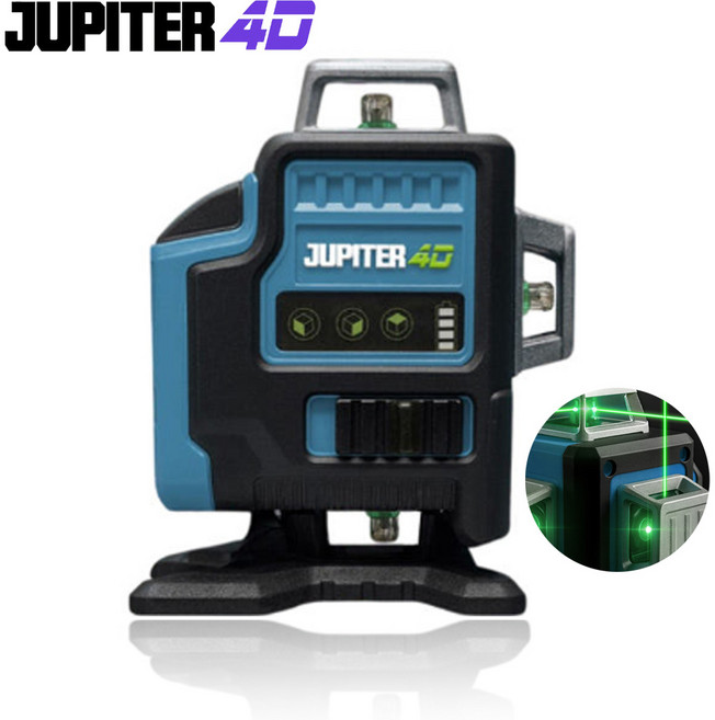 주피터 그린 레이저레벨기 4D 산업용 JL4D-20BO 보쉬 배터리 호환 베어툴, 1개