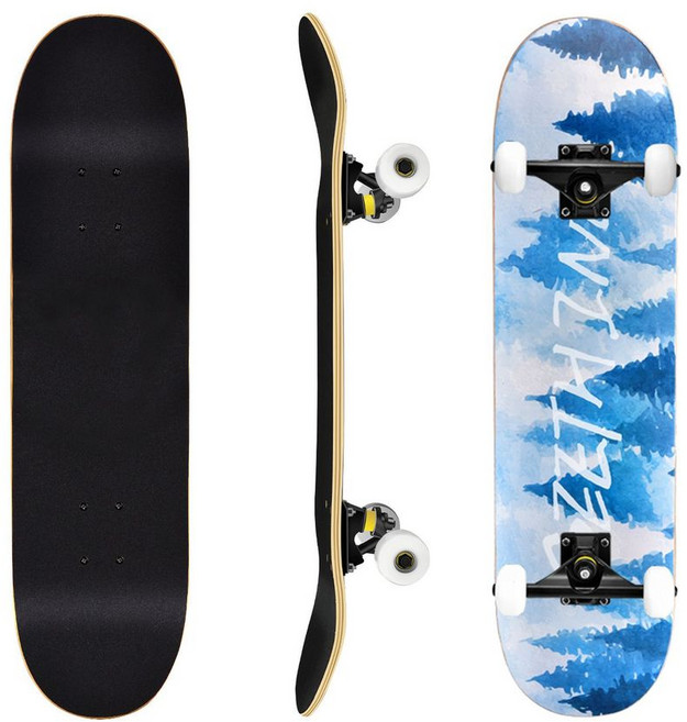 專業成人兒童滑板 四輪楓木板 初學者滑板 雙翹板 造型滑板, 專業車線輪-雪森林, 1個