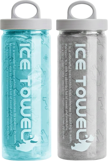 아킴 곰돌이 아쿠아 습식타월 대형 2종 + 보관케이스 2종 세트 85 x 33 cm, 1세트, 그린그레이