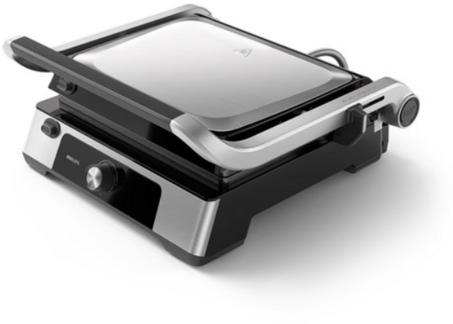 필립스 180도 양면 전기그릴 5000 시리즈 블랙 캠핑용 간편 세척, (180도 멀티그릴/KC안전인증) HD6301