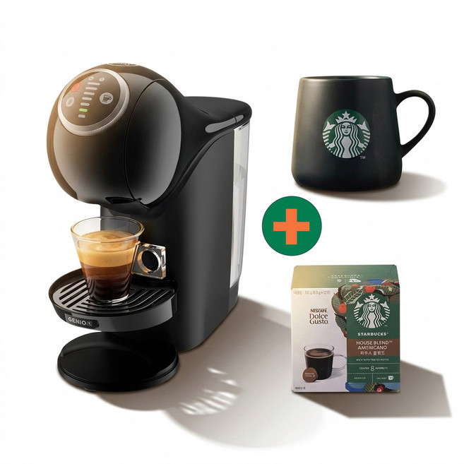 돌체구스토 지니오S플러스 캡슐커피머신 + 스타벅스 그린머그잔 + 스타벅스 하우스 블랜드 12Cap