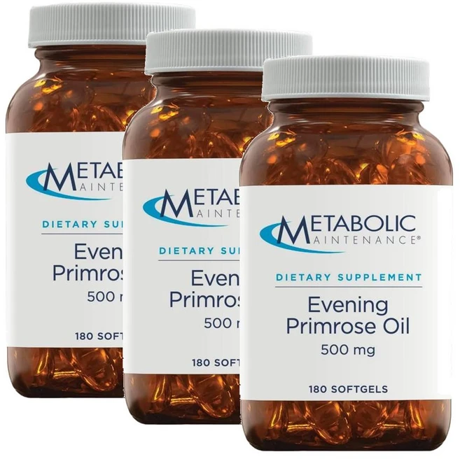 메타볼릭 이브닝 프림 로즈 오일 500mg 소프트젤 Metabolic Maintenance Evening Primrose Oil, 3개, 180정 - 쿠팡