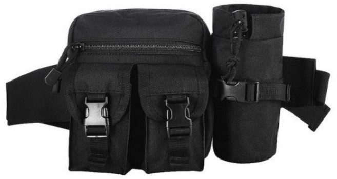 도나토르 다용도 허리 물통 힙색, 블랙, 1개