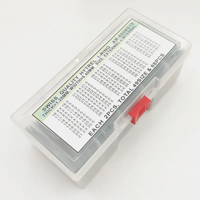 98 개/상자 1.25mm thinckness 시계 크리스탈 유리 I 링 가스켓 교체 부품 제조, 01 검정색