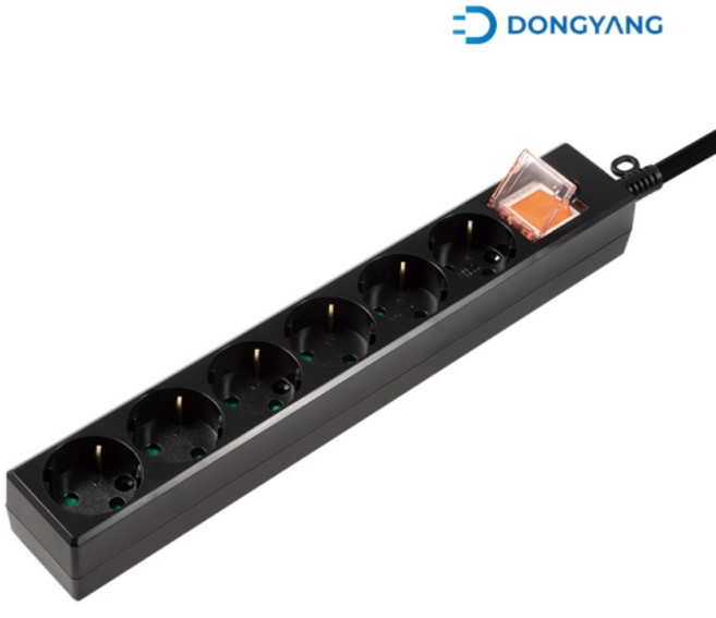 동양 블랙 멀티탭 메인스위치 6구, 1개, 5m