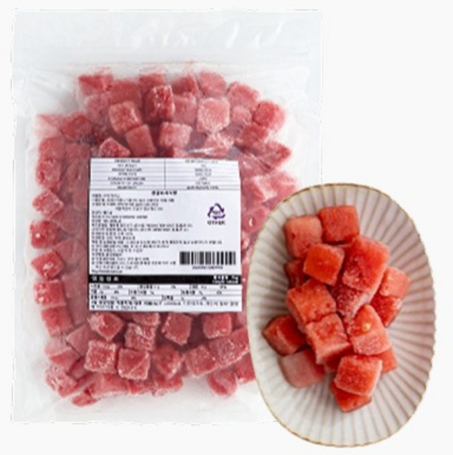 냉동수박다이스 IQF 베트남산 TS 아이스박스+드라이아이스포함, 1개, 1kg