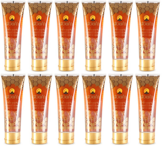 태국왕실 도이캄 꿀 100% 천연 롱간꿀 튜브형, 12개, 120g