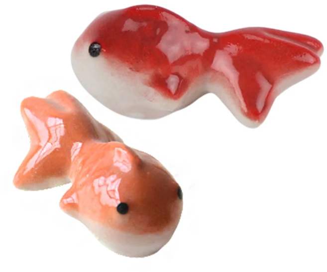 물에 뜨는 도자기 물고기 장난감 세라믹 금붕어 목욕놀이 강아지 고양이 장난감, 2개, 레드 1+오렌지 1 - 쿠팡