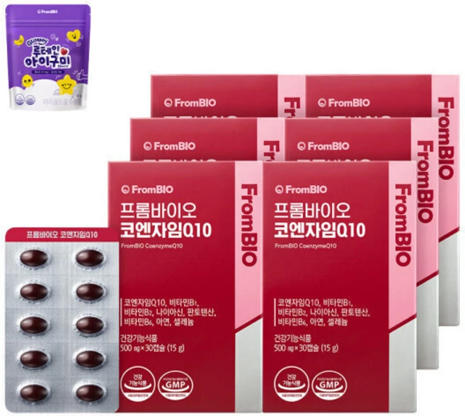 코엔자임 Q10 항산화 혈압건강 높은혈압감소 30캡슐 6박스 6개월분, 30정 - 쿠팡