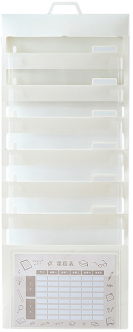 다용도 벽걸이 수납 포켓사무실파일아코디언손잡이시험지파티션 파일, 화이트, 1개