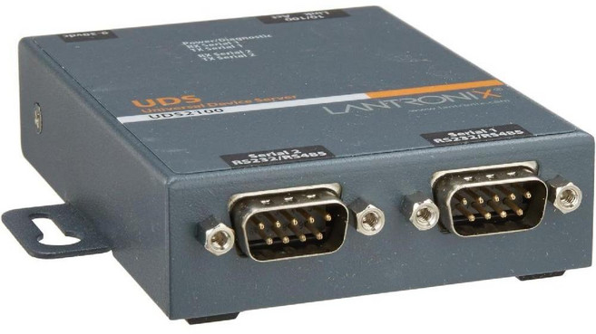 Lantronix UD2100002-01 장치 서버 2PRT 10/100 RS232/422/485 인터네셔널 버전, 1개