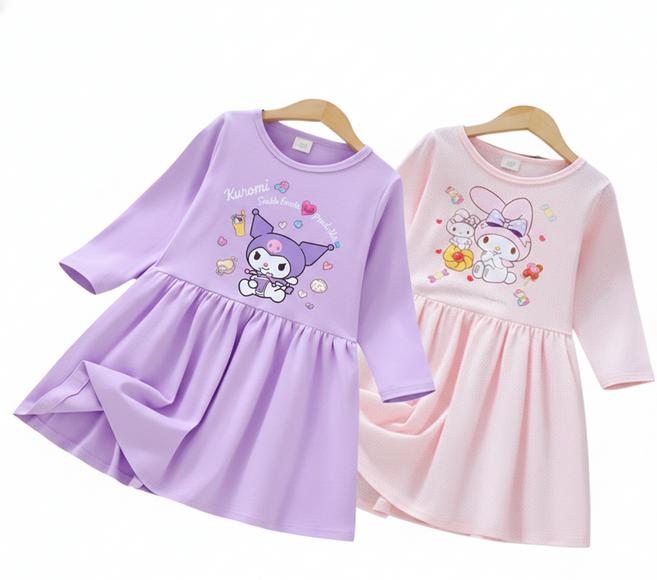 new귀여운 토끼 캐릭터 긴팔원피스 일상복(국내당일발송)