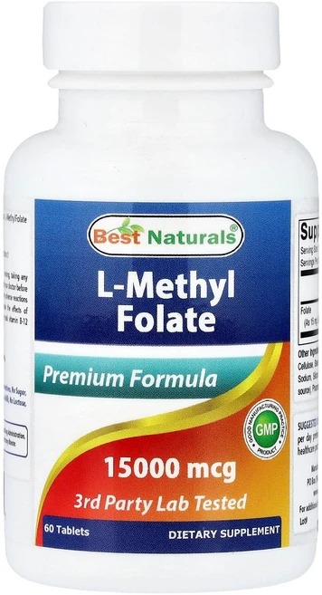 베스트 내추럴스 L-메틸 폴레이트 60정 (정당 25 000mcg) BNR-01862 - 쿠팡