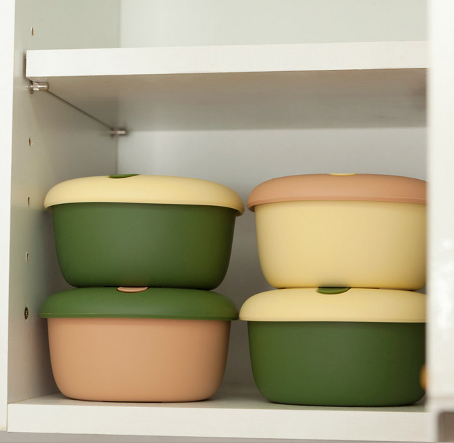 국산 실리콘밥팩 냉동밥보관용기 전자레인지 밀폐 소분용기 350ml, 혼합, 3개