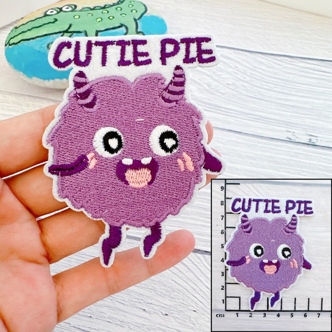 皮卡布 可愛布貼 徽章 燙布貼 布貼 布章 刺繡布貼 魔鬼氈布章 Patch, 1個, 3號,513L超黏貼紙